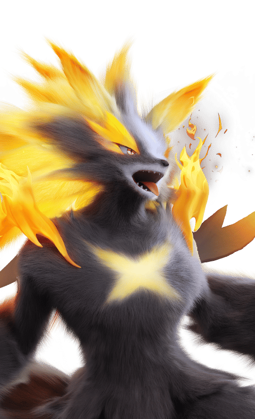 Scorchhowl in its Mountain Woods Form, No. 003 in the Aniimo Dex