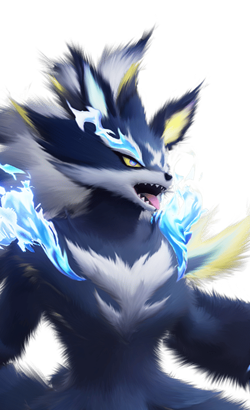 Scorchhowl in its Thunderstorm Form, No. 003 in the Aniimo Dex